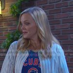 BElle’s blue Chicago Cubs print tee on Days of our Lives