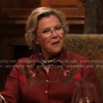 Beulah's red embroidered shirt on Dutton Ranch