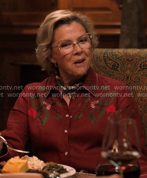 Beulah’s red embroidered shirt on Dutton Ranch