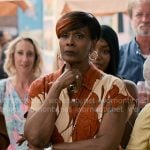 Bev’s brown floral shirtdress on Sweet Magnolias