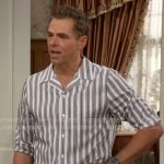 Billy’s white vertical stripe shirt on The Young and the Restless