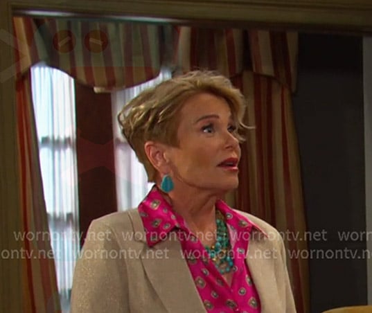 Bonnie’s beige knit blazer on Days of our Lives