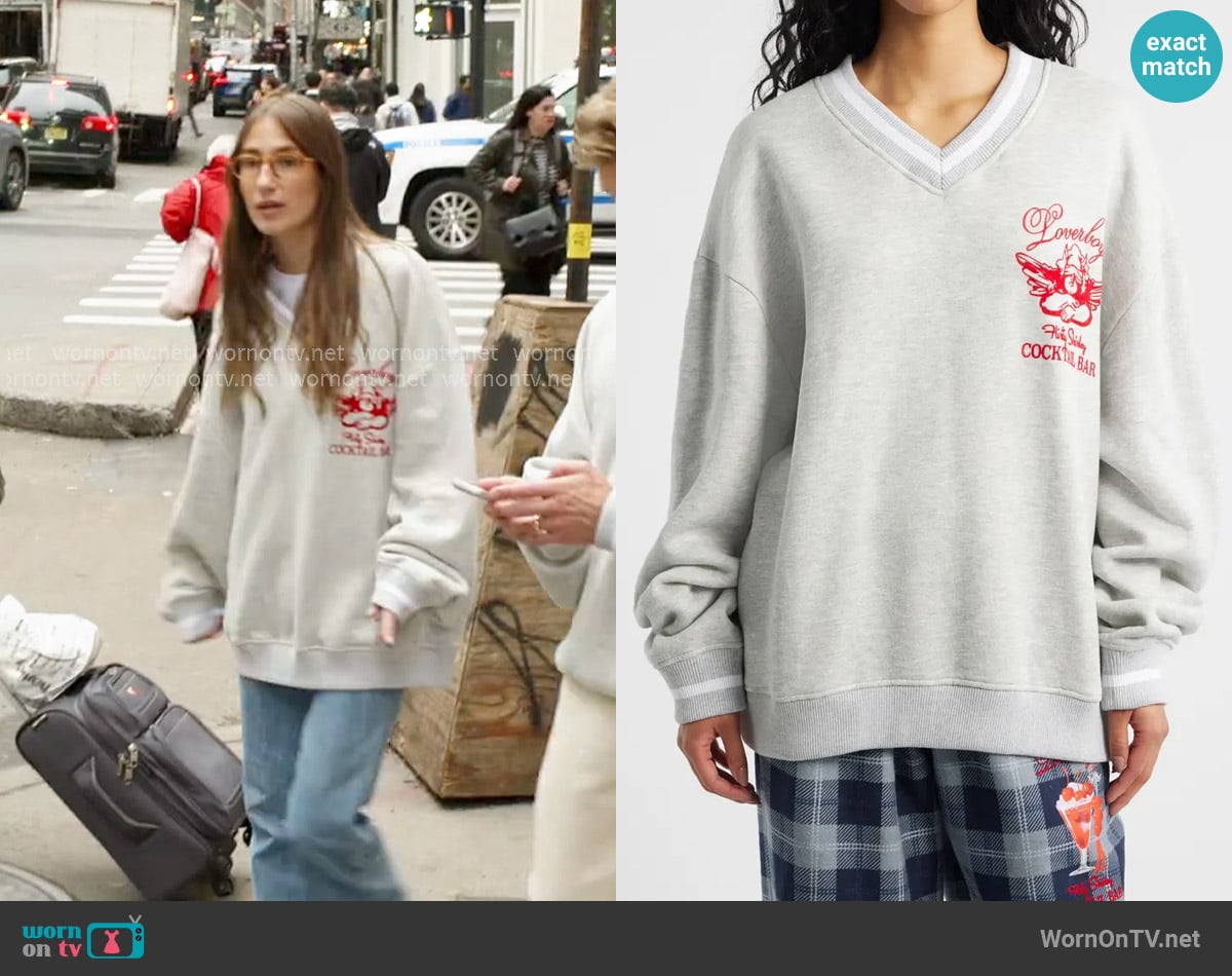 Boys Lie Loverboy Graphic Sweatshirt worn by Amanda Batula on In The City