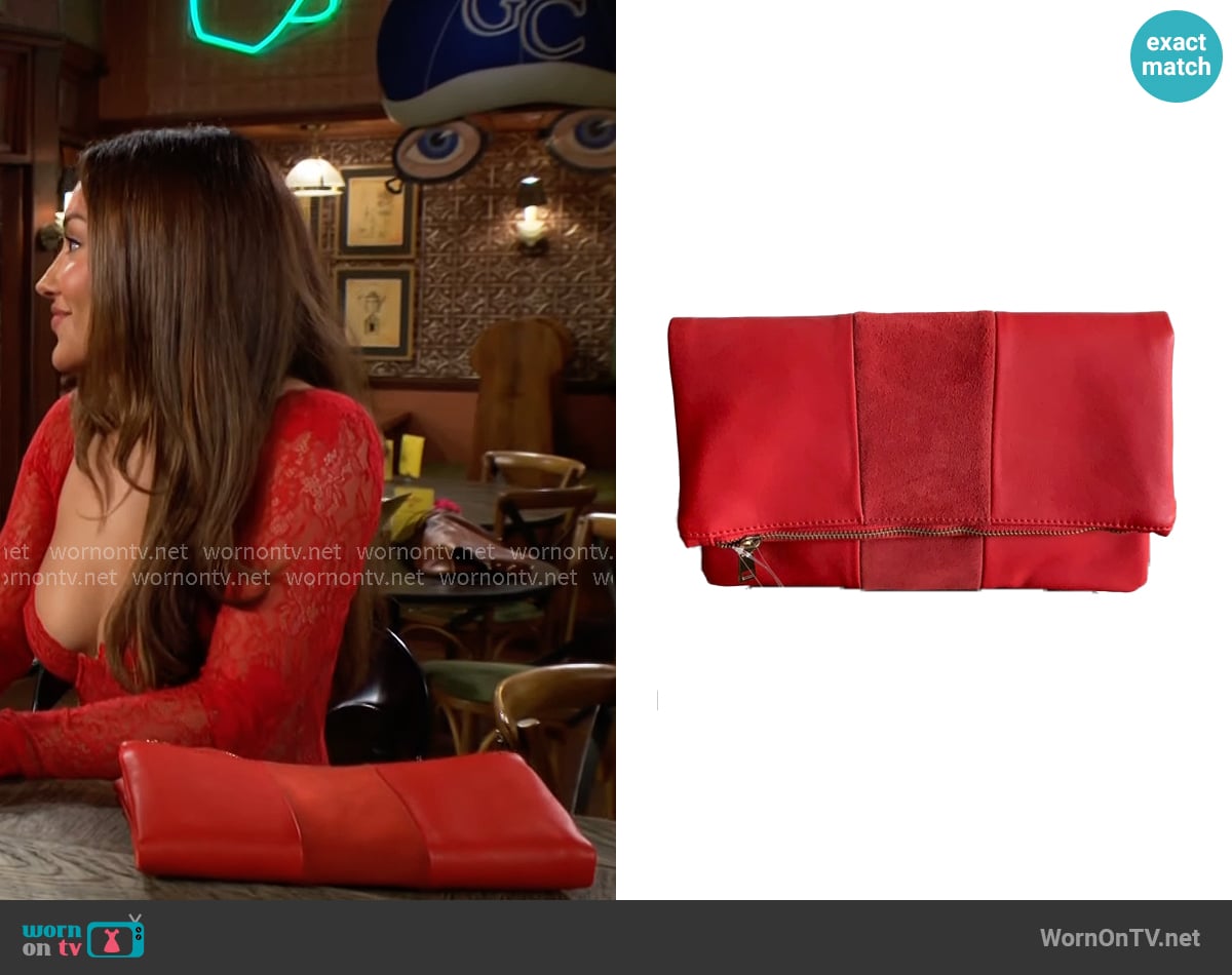 Audra’s red clutch on The Young and the Restless Audra’s red clutch on The Young and the Restless