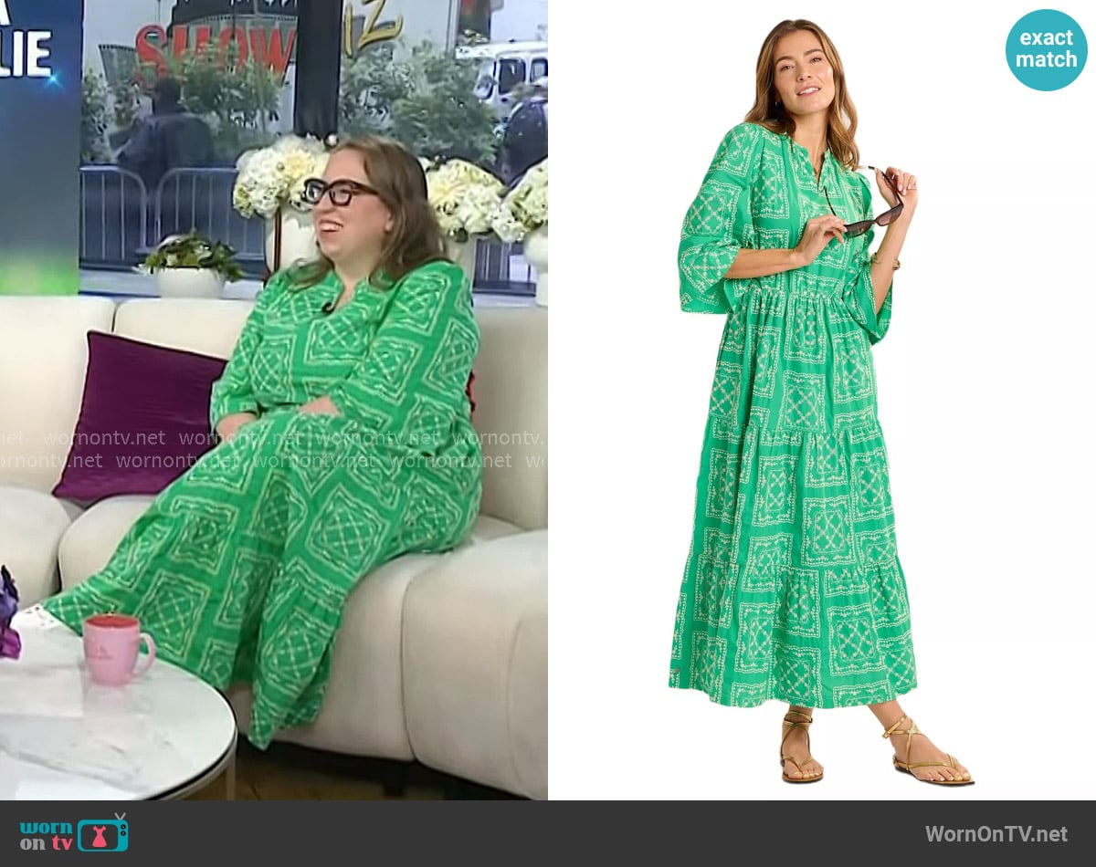Anna McCallie’s green printed dress on Today Anna McCallie’s green printed dress on Today