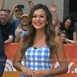 Brandi Milloy’s blue gingham square neck dress on Today