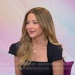 Bridget’s black pinstripe floral embroidered dress on Today
