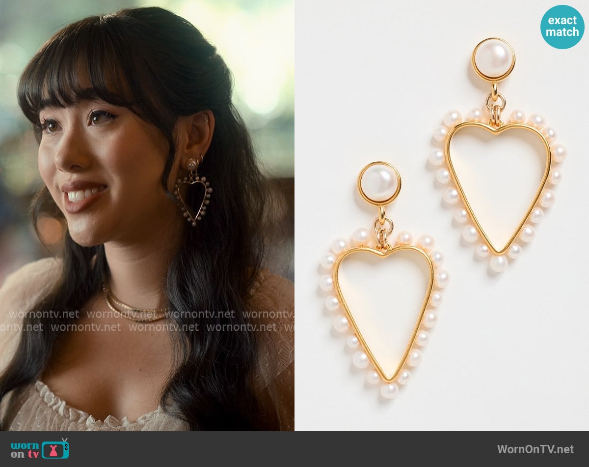 Brinker + Eliza Pearla Earrings worn by Lily Song (Artemis) on Sweet Magnolias