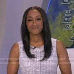 Brittany Bell’s tweed button front mini dress on Good Morning America