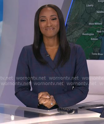 Brittany’s blue plaid blazer dress on Good Morning America