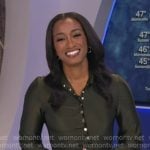 Brittany's green asymmetric button shirtdress on Good Morning America