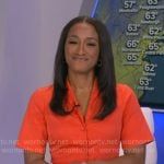 Brittany’s orange short sleeve shirtdress on Good Morning America