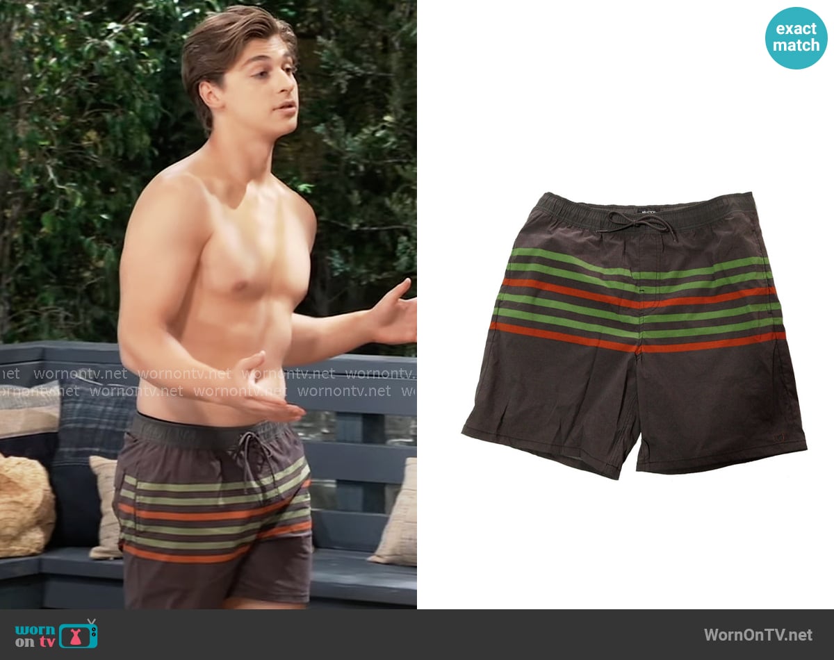 Brixton Voyager Swim Shorts worn by Gio Palmieri (Giovanni Mazza) on General Hospital