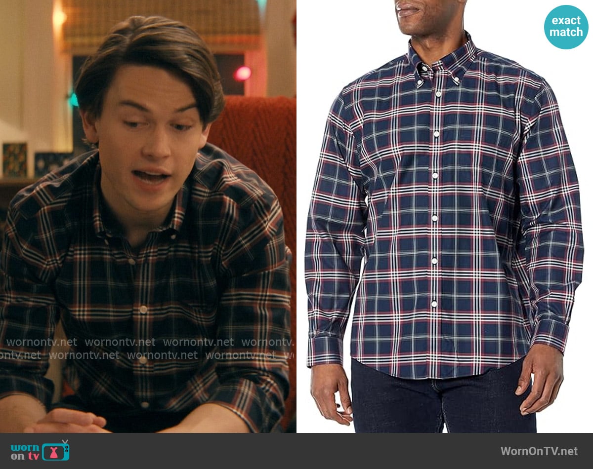 Brooks Brothers Cotton Non-Iron Twill Polo Button Down Collar Tartan Shirt worn by Josh Teitelbaum (Jack Martin) on Not Suitable For Work