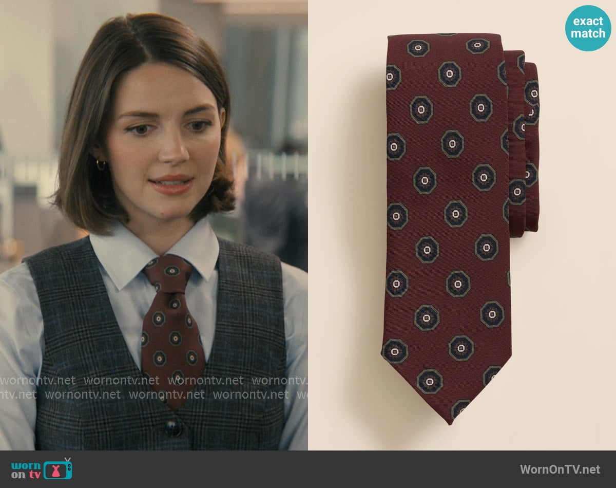 Brooks Brothers Silk Geometric Tie worn by AJ Pascarelli (Ella Hunt) on Not Suitable For Work