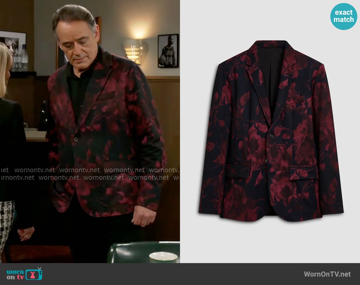 Bugatchi Floral Printed Two Button Blazer worn by Joey Armstrong (Jon Lindstrom) on Beyond the Gates
