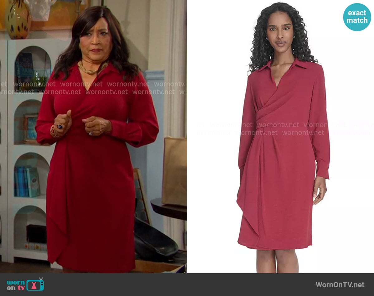 Calvin Klein Collared Long-Sleeve A-Line Dress worn by Paulina Price (Jackée Harry) on Days of our Lives