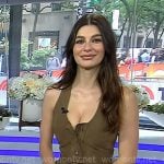 Camila Morrone’s brown suede dress on Today