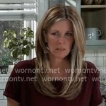 Carly’s burgundy t-shirt on General Hospital