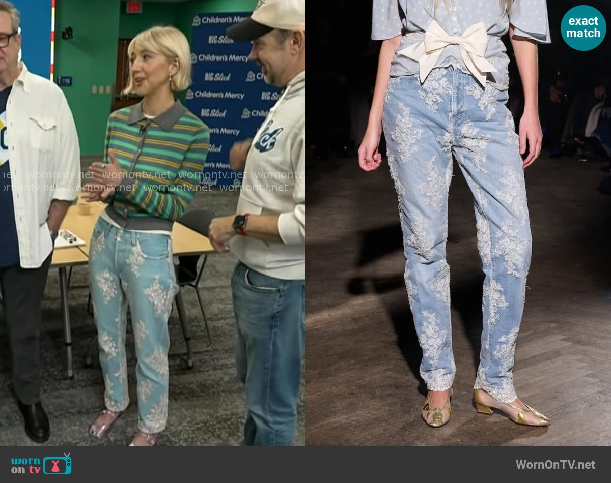 Caro Editions Lace Jeans worn by Heidi Gardner on Today