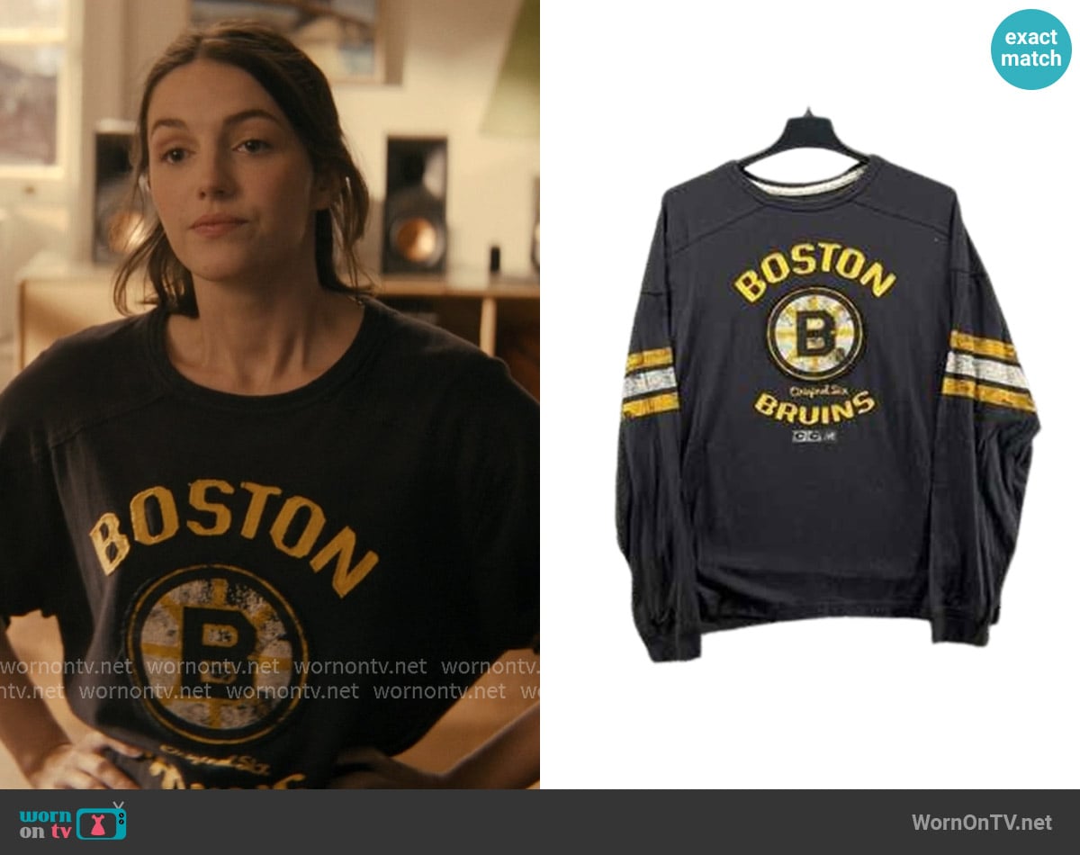 CCM Boston Bruins Long Sleeve Shirt worn by AJ Pascarelli (Ella Hunt) on Not Suitable For Work