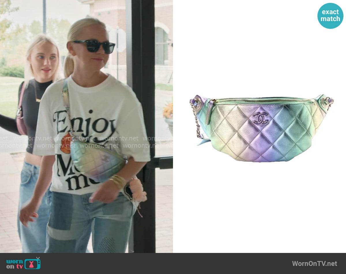 Chanel Gradient Metallic Lambskin Quilted Belt Bag worn by Galyna Saltkovska on The McBee Dynasty Real American Cowboys