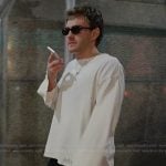 Charlie’s white long sleeve tee on Next Gen NYC