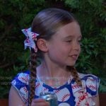 Charlotte’s blue basball print dress on Days of our Lives