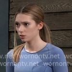 Charlotte’s blue long sleeved top on General Hospital