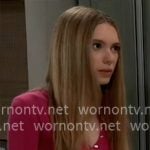 Charlotte's pink henley top on General Hospital
