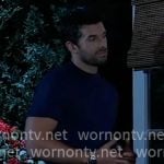 Chase's blue striped swim shorts on General Hospital