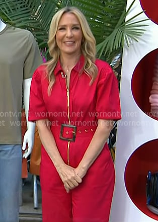 Chassie’s red belted jumpsuit on Today
