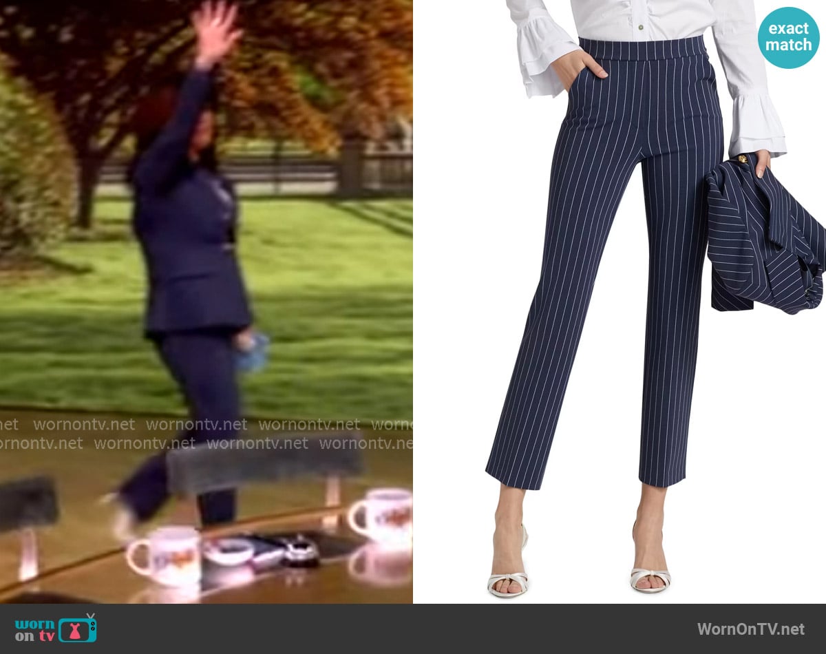 Chiara Boni La Petite Robe Nuccix Pinstriped Crop Pants worn by Ana Navarro on The View