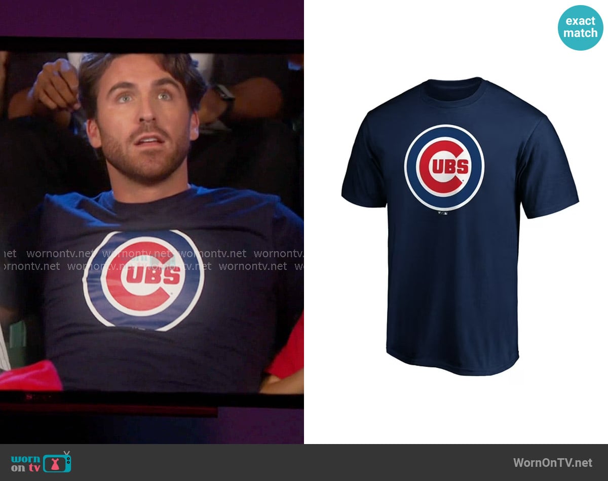 Chicago Cubs Chicago Cubs Official Team Logo T-Shirt in Navy worn by Chad DiMera (Conner Floyd) on Days of our Lives