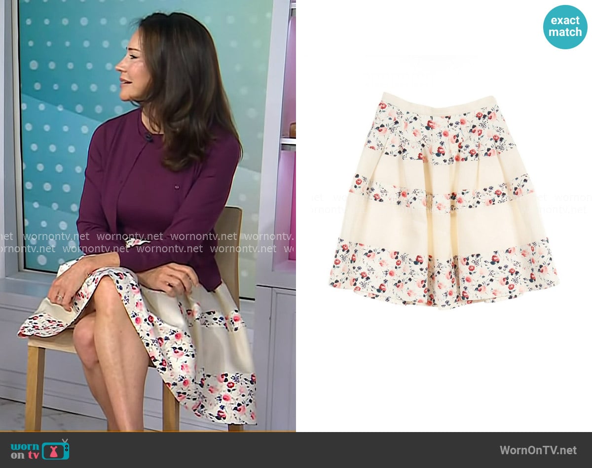 Christian Dior Vintage Floral Silk Mini Skirt worn by Dr. Samantha Boardman on Today
