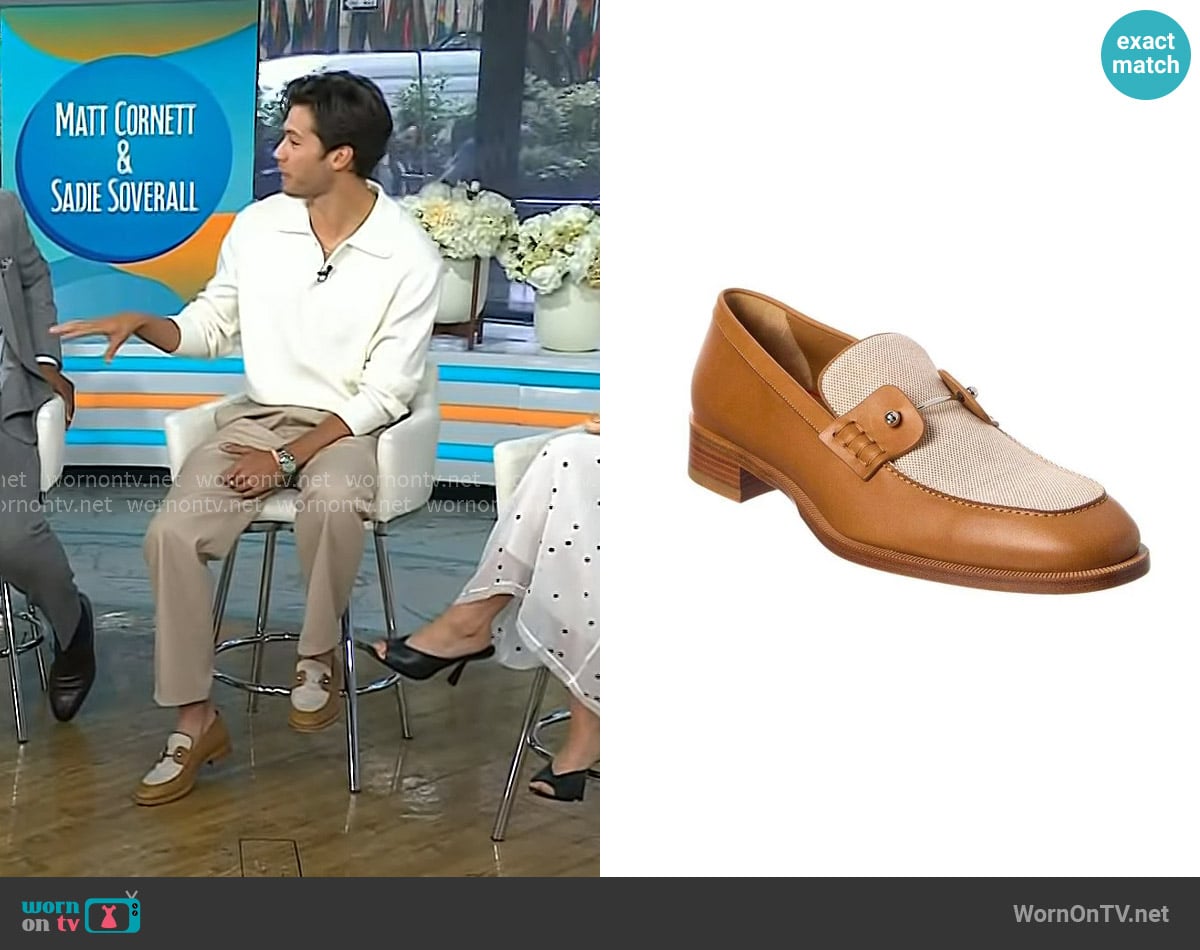 Christian Louboutin Chambelimoc Leather-Blend Shoes worn by Matt Cornett on Today