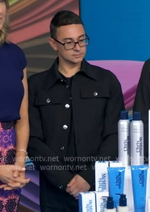 Christian Siriano’s black trucker jacket on Good Morning America