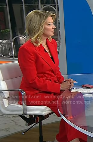 Christine’s red belted blazer and pants on Today