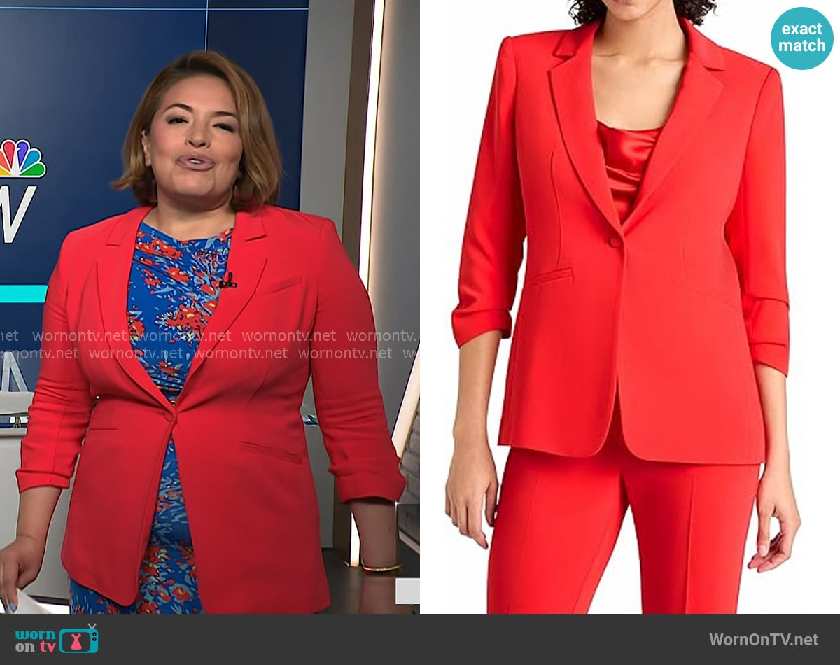 Cinq a Sept Crepe Khloe Blazer in Bisou worn by Gilma Avalos on NBC News Daily