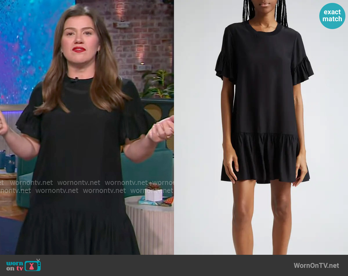 Cinq a Sept Leilah Silk Swing Dress worn by Kelly Clarkson on The Kelly Clarkson Show