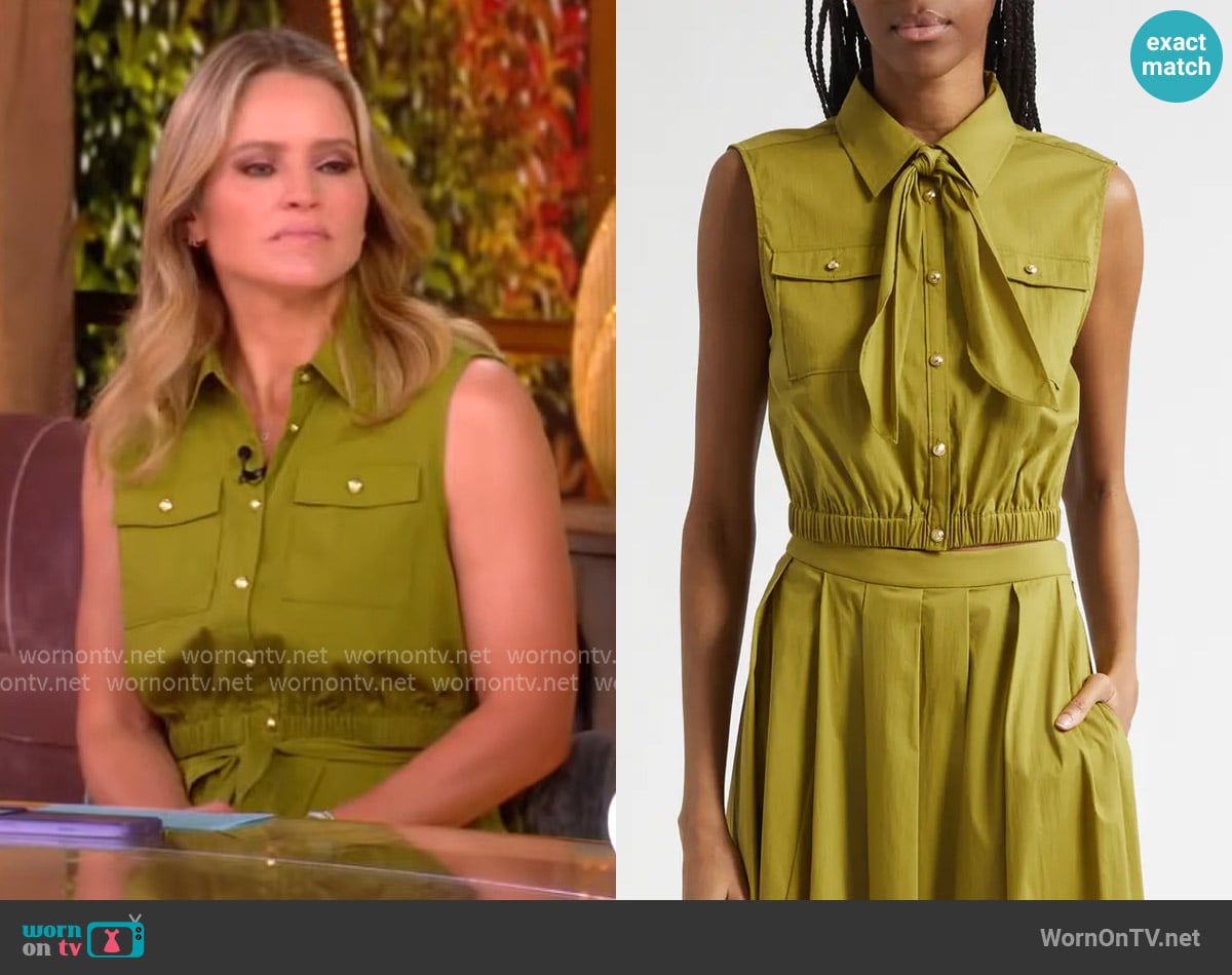 Sara’s green utility top on The View Sara’s green utility top on The View
