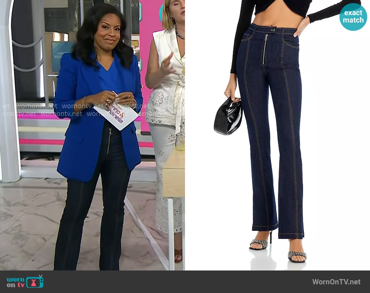 Cinq a Sept Pia Denim Pants worn by Sheinelle Jones on Today