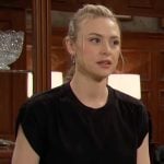 Claire’s black top on The Young and the Restless