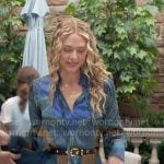 Claire’s blue paisley print dress on The Young and the Restless