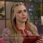 Claire's red marled button front dress on The Young and the Restless
