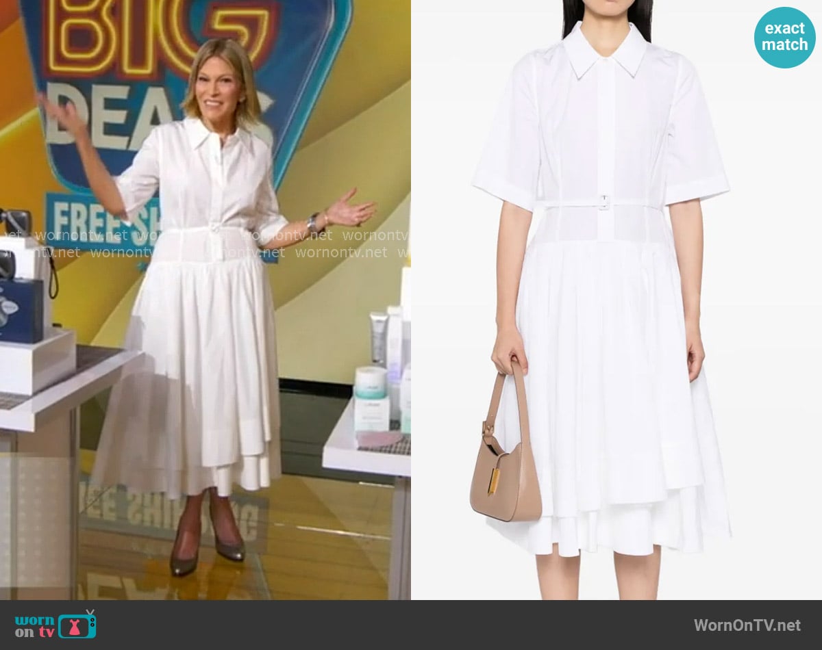 Co Layered Cotton Shirt Dress worn by Tory Johnson on Good Morning America