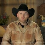 Cole's brown plaid confessional shirt on The McBee Dynasty Real American Cowboys
