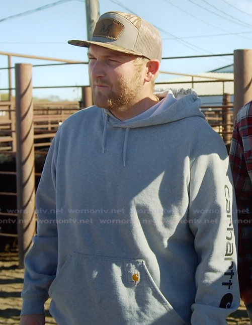 Cole’s grey hoodie on The McBee Dynasty Real American Cowboys