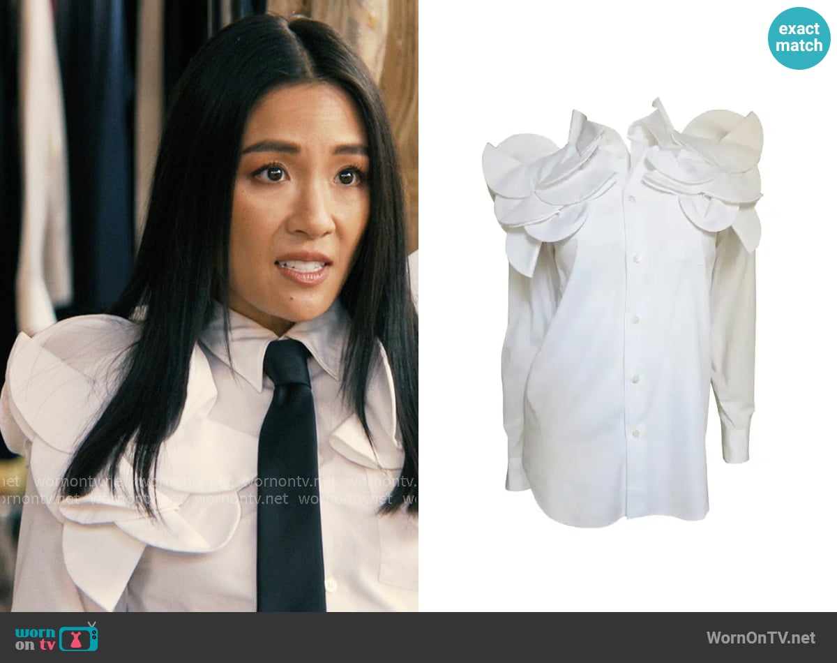 Comme Des Garcons Origami Applique Shirt worn by Vanessa Hsu (Constance Wu) on Not Suitable For Work