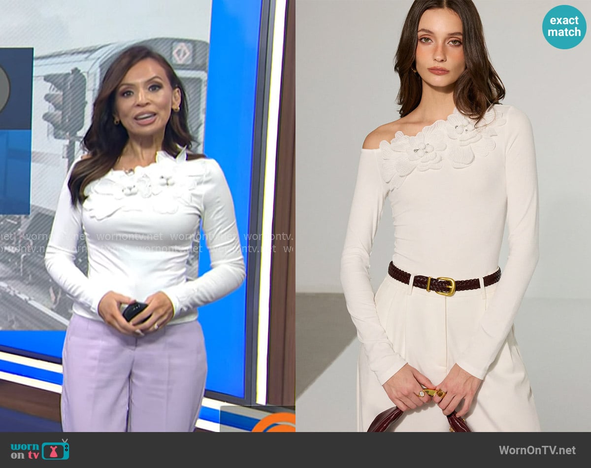 Adelle’s white floral applique top on Today Adelle’s white floral applique top on Today